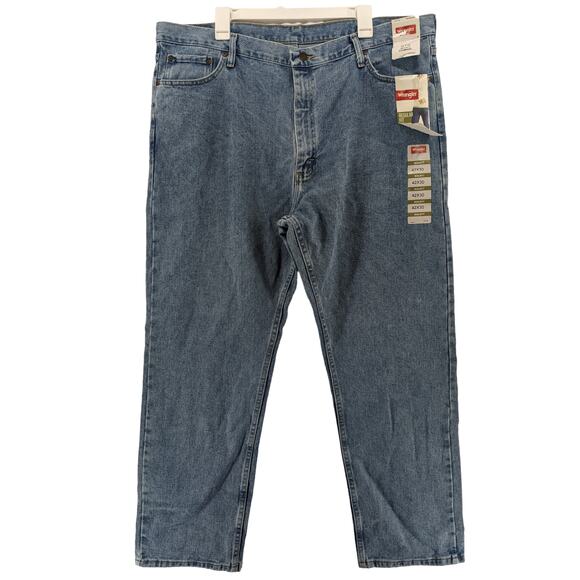 Wrangler Jeans 42x30 Blue Mens Regular Fit Straight Legs Comfort Denim Mid Rise - Picture 1 of 11